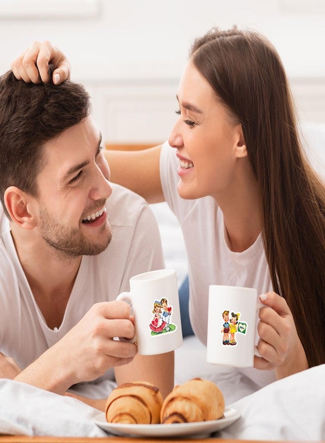 Whaline 1000Pcs Vintage Valentine's Day Stickers Roll Retro Heart Boy Girl Self-Adhesive Sticker Decals for Wedding Anniversary Scrapbook Journal Card, 12 Design - Image 5